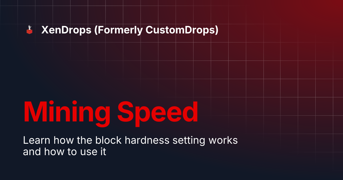Mining Speed | CustomDrops